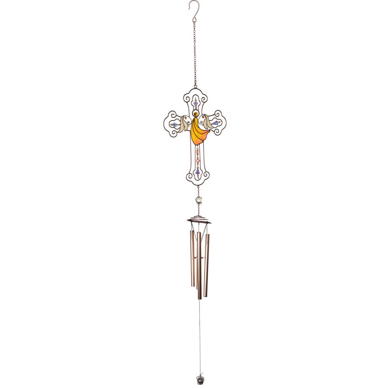Angelstar Orange Angel Cross Wind Chime Wayfair
